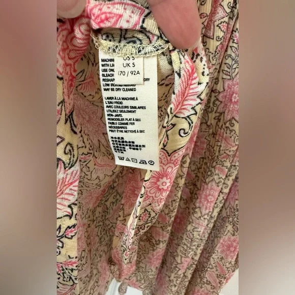 Free People Moon Child Maxi Top Pink and Cream - Picture 6 of 6